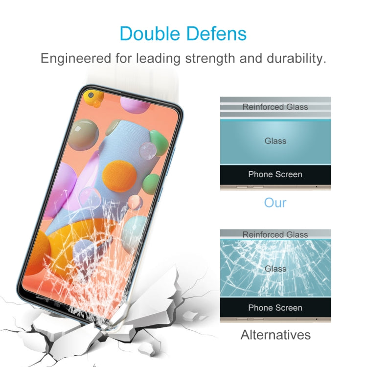 Tempered glass screen protector film set showing reinforced glass layers, 50 pcs