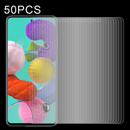 Tempered glass screen protector film set for smartphone, 2.5D non-full screen, 50 pcs