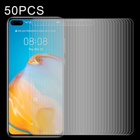 Tempered glass screen protector film set (50 pack), clear 2.5D curved, for smartphone