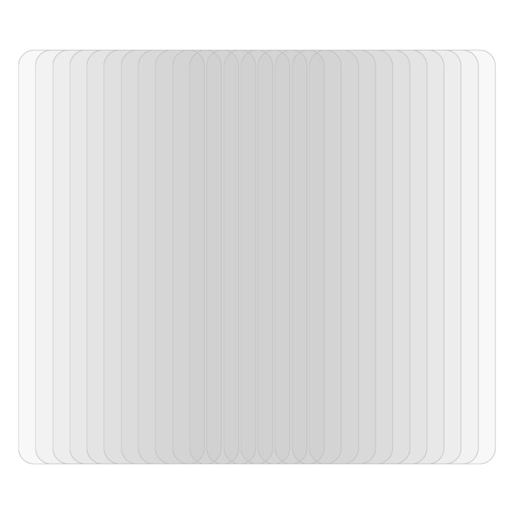Pack of clear tempered glass half-screen protector films, stacked and ready to use