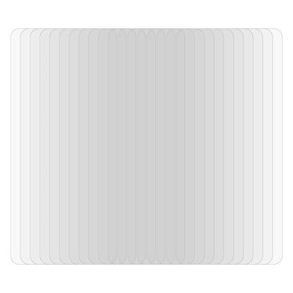 Pack of clear tempered glass half-screen protector films, stacked and ready to use