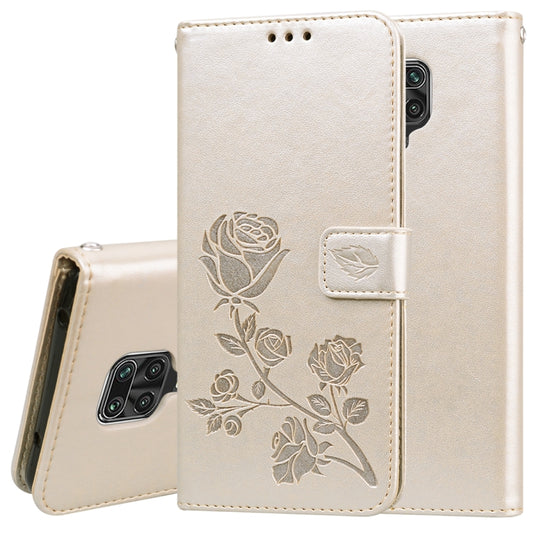 Cream PU leather wallet case with rose emboss, flip cover, card holder, phone slot