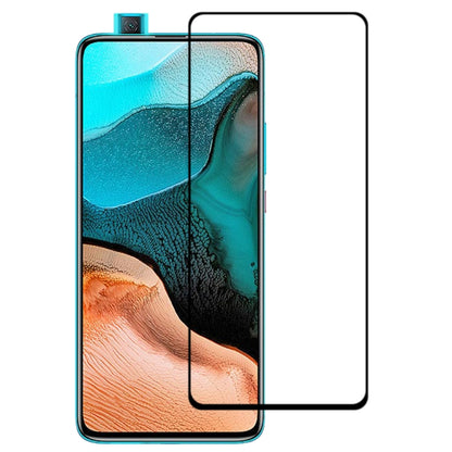 Tempered glass screen protector with full adhesive for curved 2.5D smartphone display.