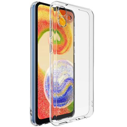 Transparent TPU protective phone case with raised edges and camera cutout