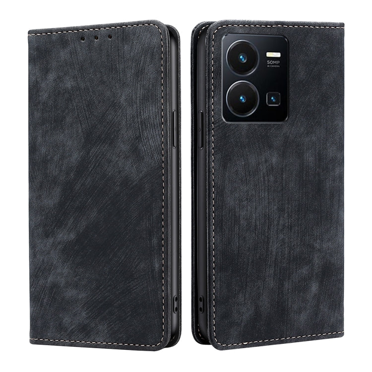 Black leather-look wallet phone case with card slots and magnetic flap closure