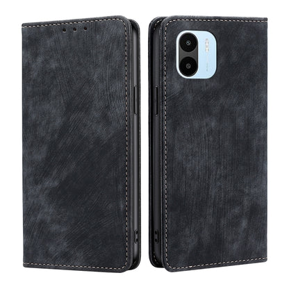 Black leather-look wallet phone case pair with camera cutout and stitched trim