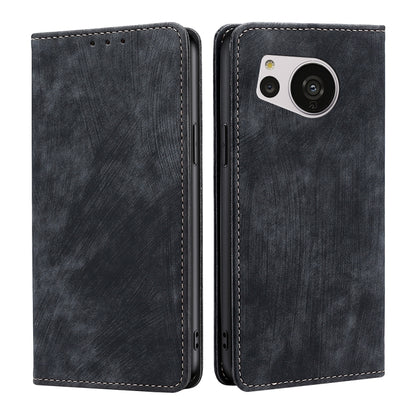 Black leather-look wallet phone case with dual-camera cutout and card holder