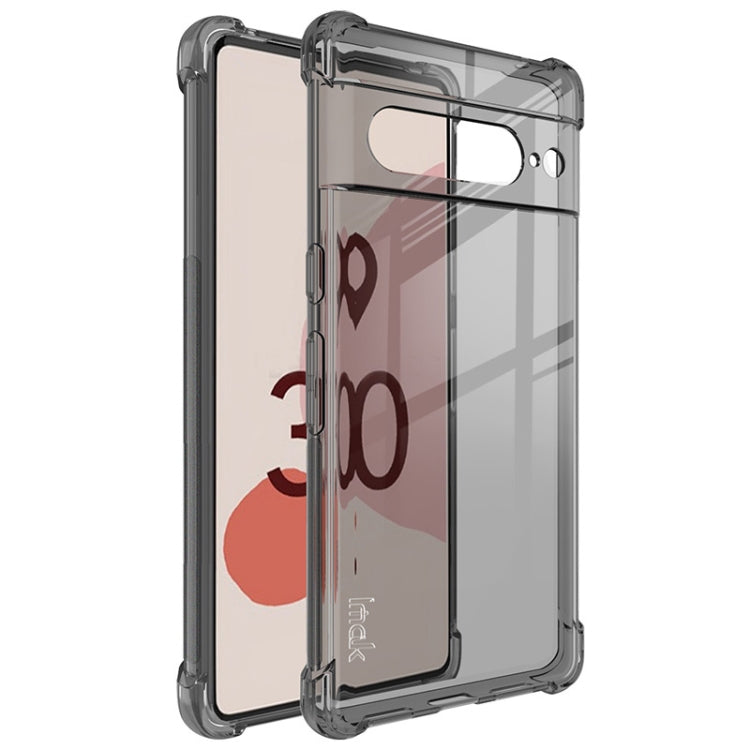 Transparent black TPU shockproof phone case with raised corners and camera cutout