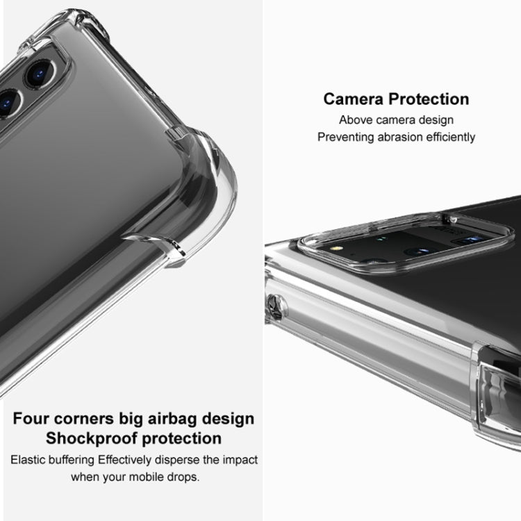 Clear TPU shockproof phone case with camera protection raised around lens opening