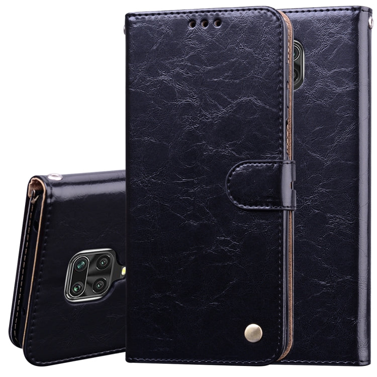 Black leather flip phone case with card slots and magnetic clasp, phone-side camera cutout.
