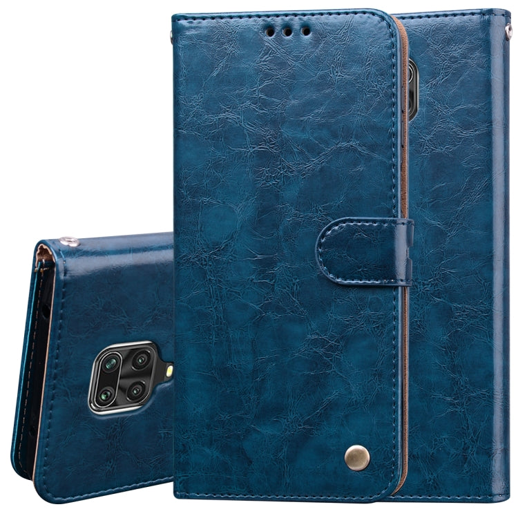 Blue leather-style flip phone wallet case with card holder and magnetic snap