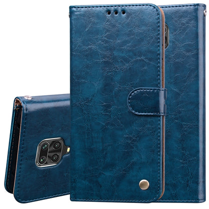 Blue leather-style flip phone wallet case with card holder and magnetic snap
