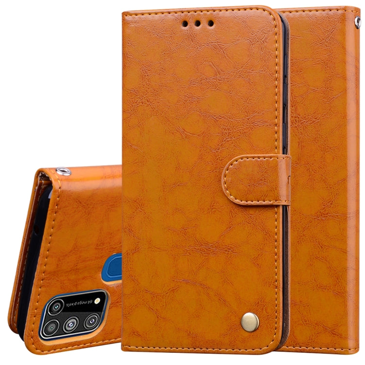 Brown textured flip wallet phone case with magnetic clasp and side card pocket