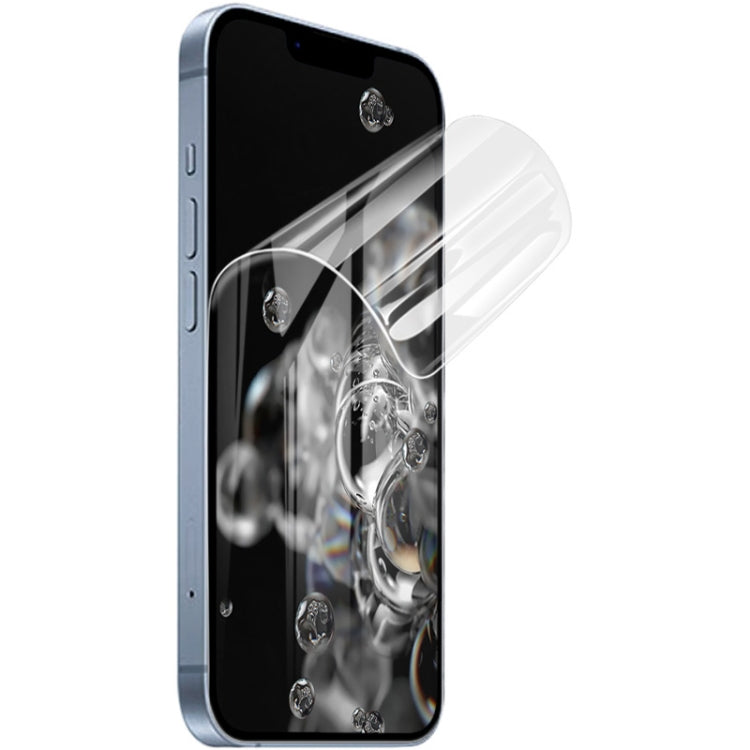 Curved hydrogel screen protector film applied on smartphone screen, full coverage