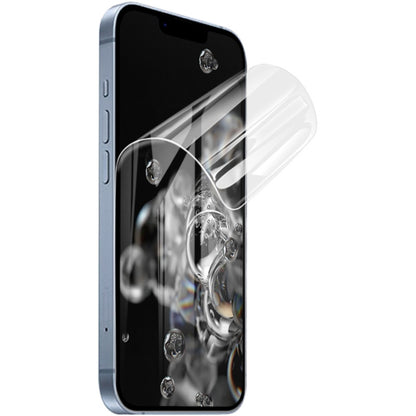 Curved hydrogel screen protector film applied on smartphone screen, full coverage