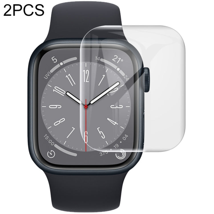 Full-screen hydrogel watch screen protector film, clear, 2-pack, black watch case