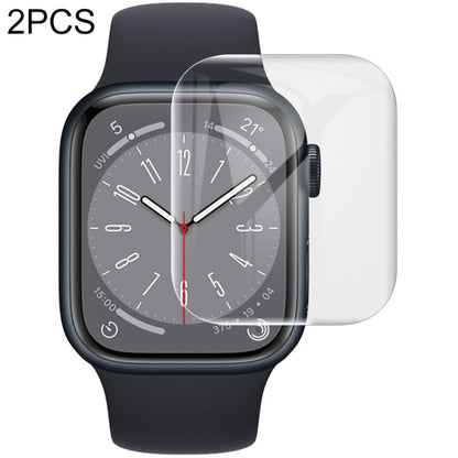 Full-screen hydrogel watch screen protector film, clear, 2-pack, black watch case