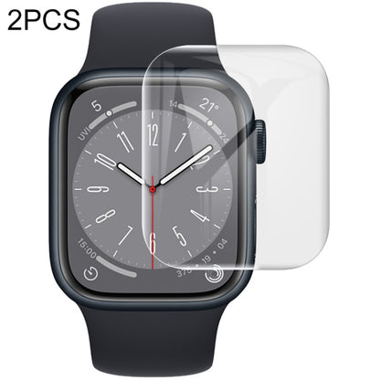 Curved hydrogel watch screen protector film, clear, 2-pack, black watch face