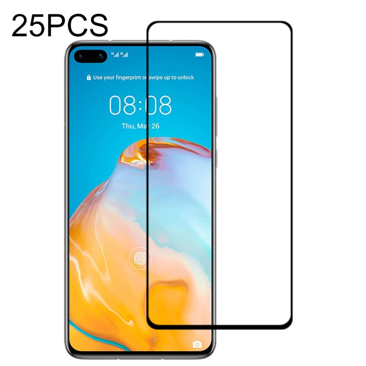 25-pack 2.5D tempered glass screen protector film set with full coverage for a Huawei phone