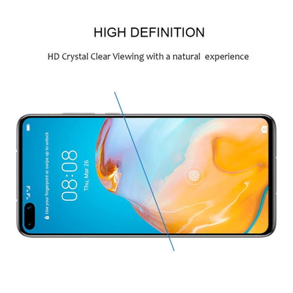 2.5D tempered glass screen protector film set showing clear screen coverage on a Huawei phone