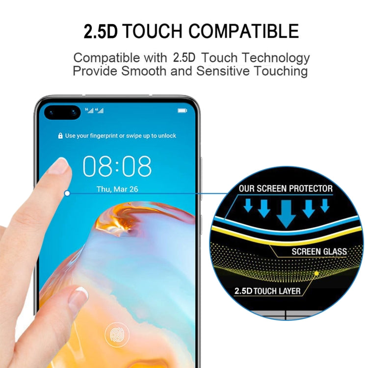 2.5D tempered glass screen protector film set with smooth touch layer on a Huawei phone