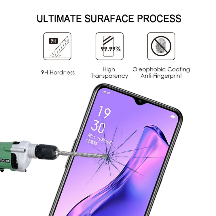 9H tempered glass smartphone screen protector with anti-fingerprint coating diagram