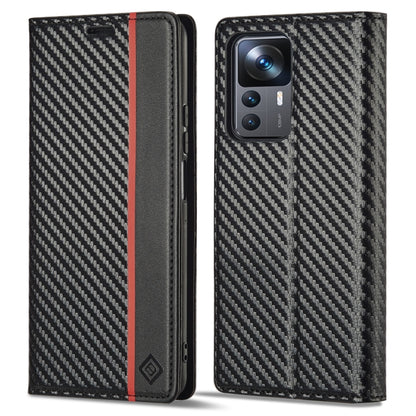 LC.IMEEKE Carbon Fiber Texture Flip Leather Phone Case, For Xiaomi 12T/12T Pro/Redmi K50 Ultra, For Xiaomi Redmi K50 Ultra