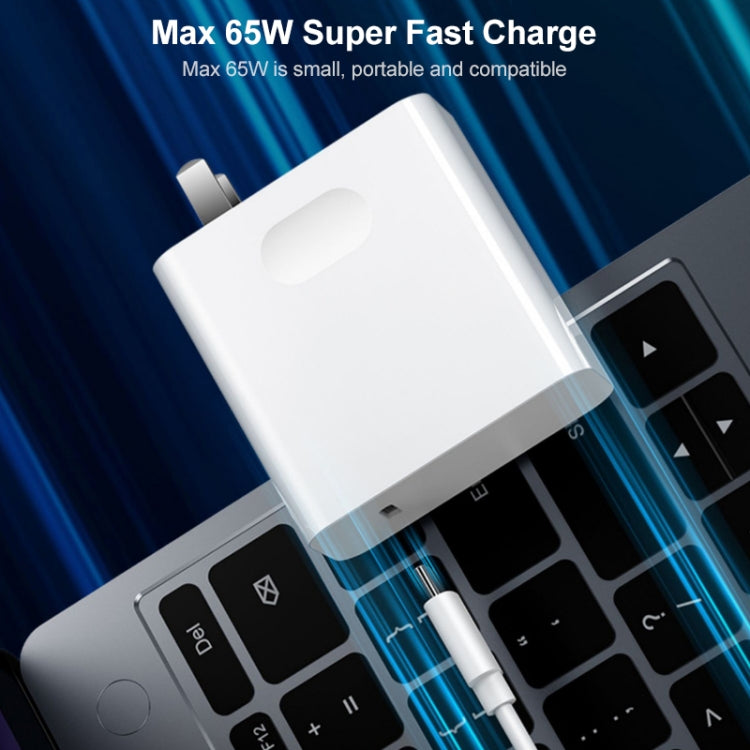 Dual USB-C charging cable with angled Type-C connectors connected to a device port