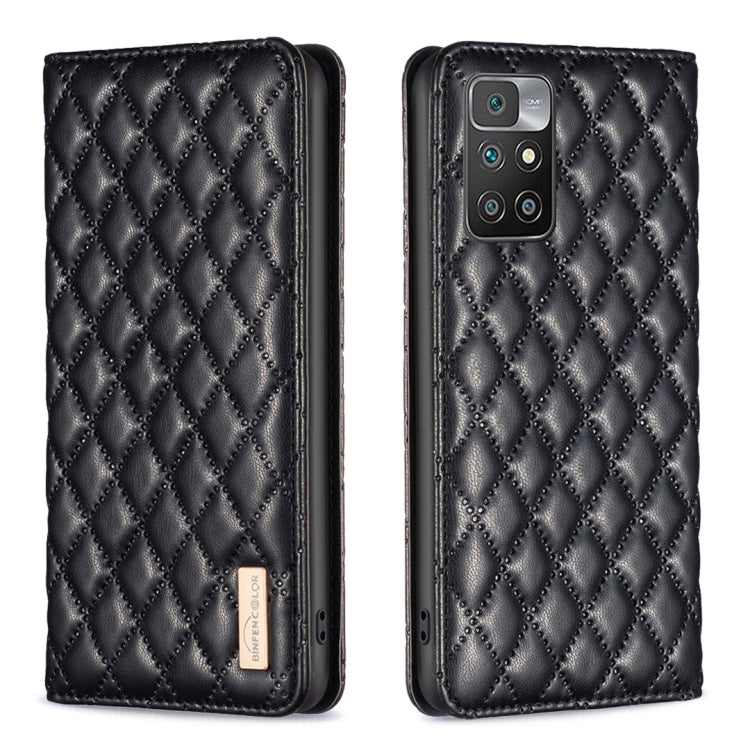 Black magnetic leather flip phone case with diamond lattice texture and camera cutouts