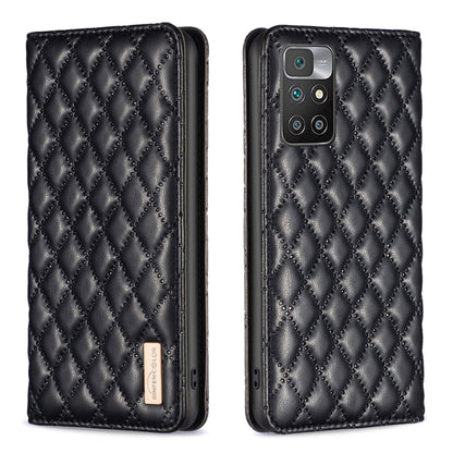 Black magnetic leather flip phone case with diamond lattice texture and camera cutouts