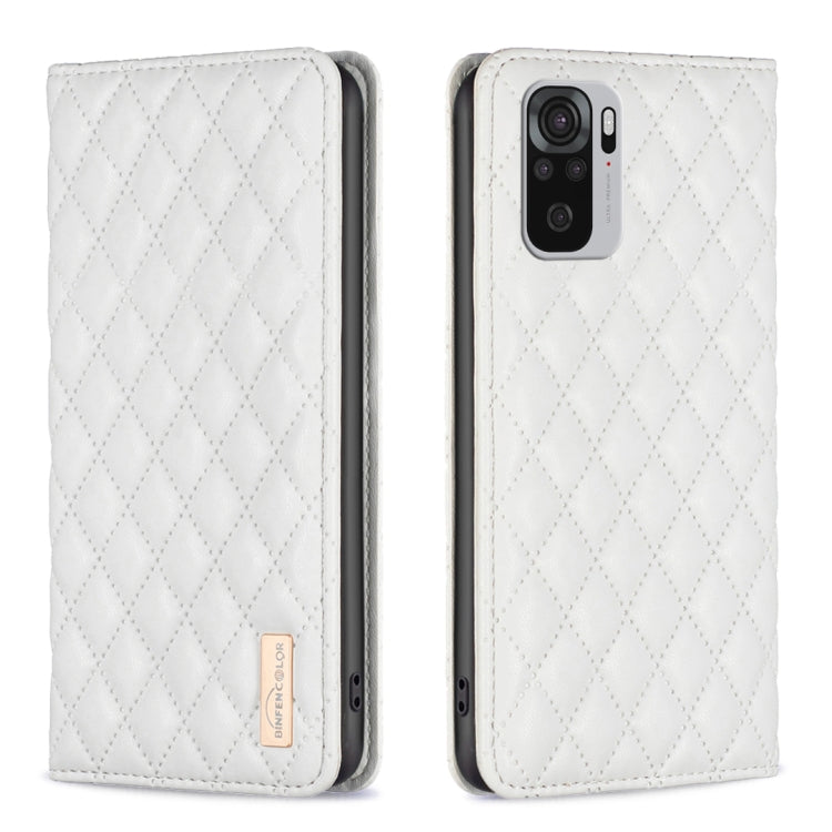 White diamond lattice magnetic leather flip phone case