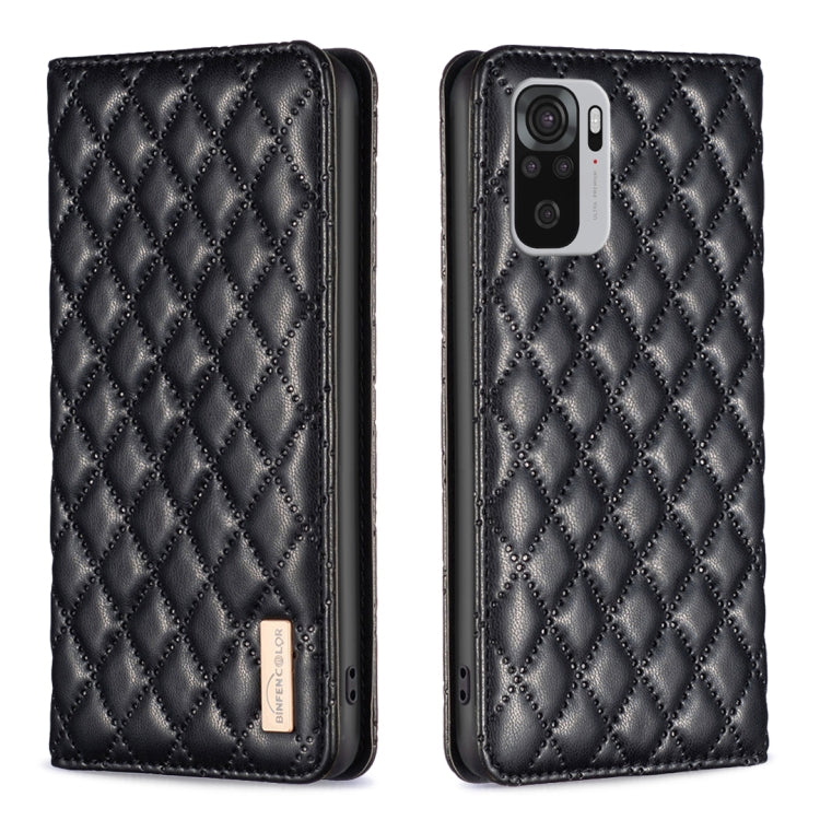Black diamond lattice magnetic leather flip phone case