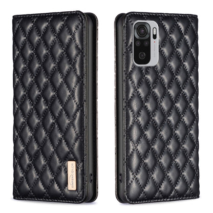 Black diamond lattice magnetic leather flip phone case