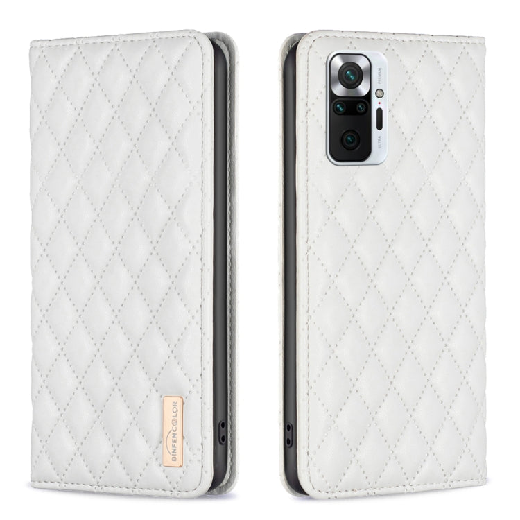 White diamond lattice magnetic leather flip phone case
