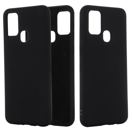 Shockproof black liquid silicone phone case, full coverage cutouts