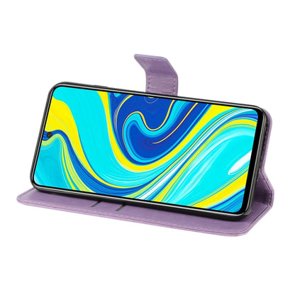 Purple leather folio phone case with flip stand for landscape viewing