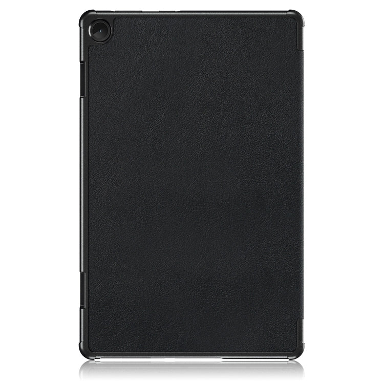Textured black leather tablet case back cover with precise cutouts, for Lenovo Tab M10