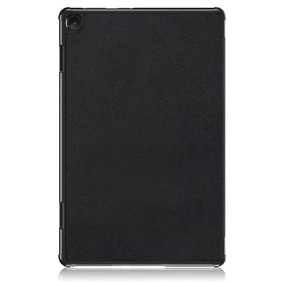 Textured black leather tablet case back cover with precise cutouts, for Lenovo Tab M10