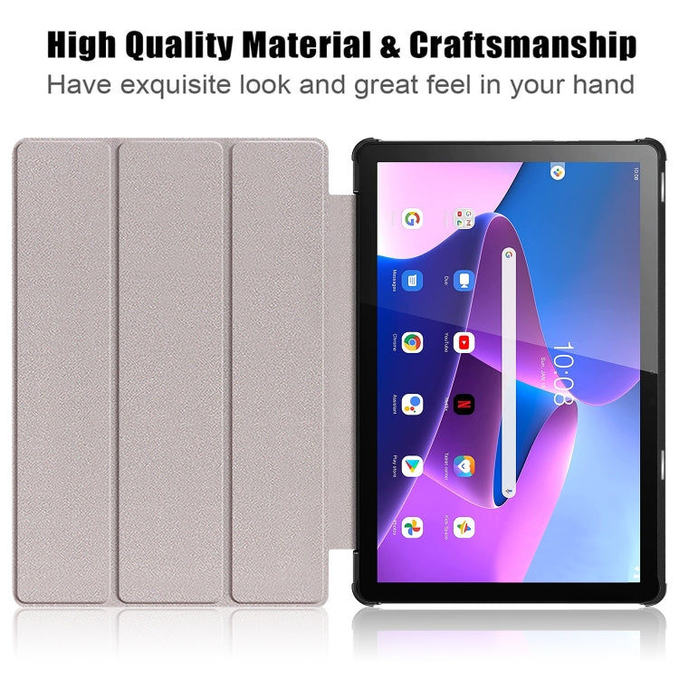Folding magnetic tablet case with textured finish, light grey color, for Lenovo Tab M10