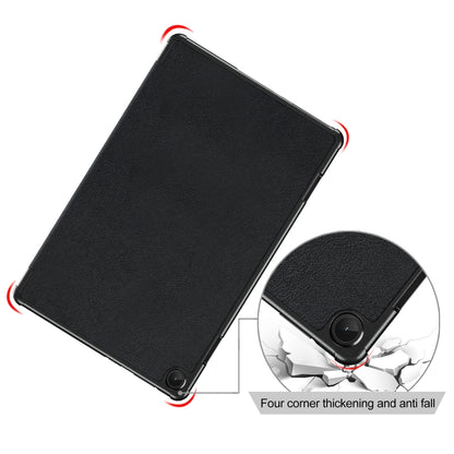 Textured black leather tablet case with reinforced corners, for Lenovo Tab M10
