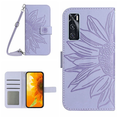 Skin Feel Sun Flower Pattern Flip Leather Phone Case with Lanyard, For vivo S9, For vivo S9E, For vivo S10/S10 Pro, For vivo S7 5G/V20 Pro/S7t 5G, For vivo V20 SE/Y70, For vivo V21 4G/V21 5G, For vivo V23 5G                                             ...