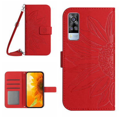 Skin Feel Sun Flower Pattern Flip Leather Phone Case with Lanyard, For vivo S9, For vivo S9E, For vivo S10/S10 Pro, For vivo S7 5G/V20 Pro/S7t 5G, For vivo V20 SE/Y70, For vivo V21 4G/V21 5G, For vivo V23 5G                                             ...
