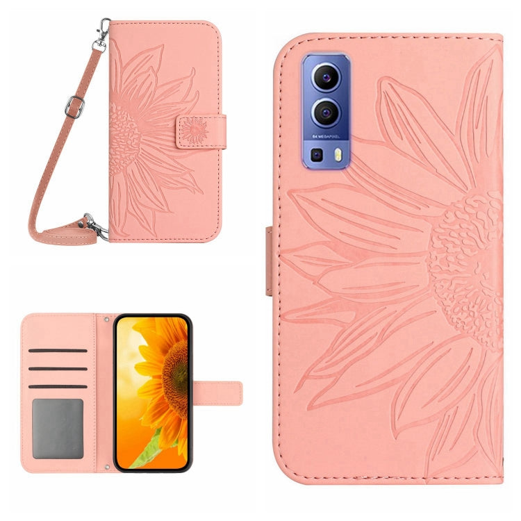 Skin Feel Sun Flower Pattern Flip Leather Phone Case with Lanyard, For vivo Y70S/iQOO U1/Y51S, For vivo Y73 2021/V21E, For vivo Y72 5G/iQOO Z3/Y52 5G/Y53S