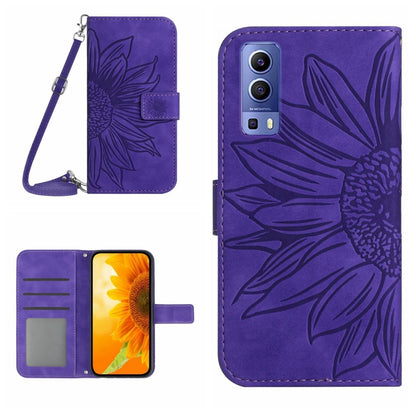 Skin Feel Sun Flower Pattern Flip Leather Phone Case with Lanyard, For vivo Y70S/iQOO U1/Y51S, For vivo Y73 2021/V21E, For vivo Y72 5G/iQOO Z3/Y52 5G/Y53S