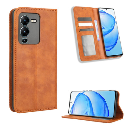 Magnetic Buckle Retro Texture Leather Phone Case, For Realme C33 4G, For T-Mobile Revvl 6 5G, For T-Mobile REVVL 6 Pro 5G, For vivo V25 5G /  X80 Lite, For vivo V25 Pro / S15 Pro, For vivo Y35 4G / Y22s 4G / Y22 4G 2022, For Wiko Power U20 / U10       ...