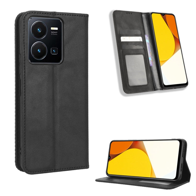 Magnetic Buckle Retro Texture Leather Phone Case, For Realme C33 4G, For T-Mobile Revvl 6 5G, For T-Mobile REVVL 6 Pro 5G, For vivo V25 5G /  X80 Lite, For vivo V25 Pro / S15 Pro, For vivo Y35 4G / Y22s 4G / Y22 4G 2022, For Wiko Power U20 / U10       ...