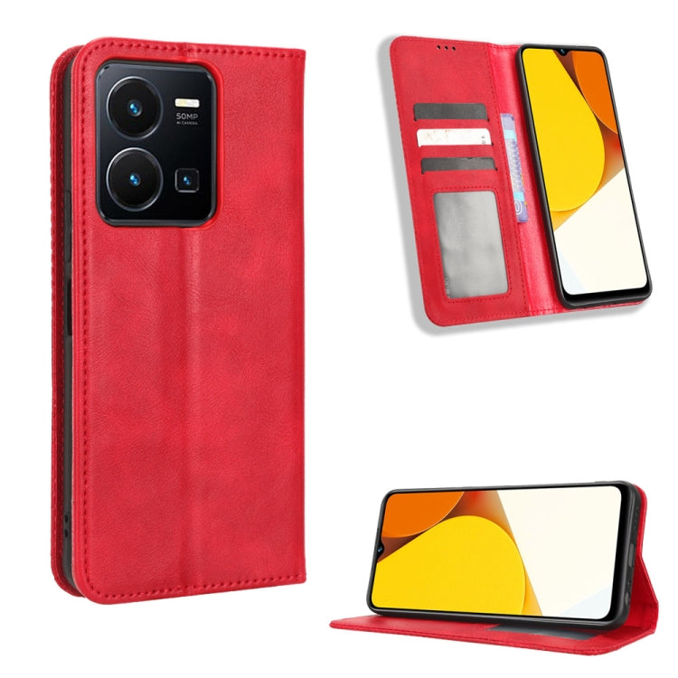 Magnetic Buckle Retro Texture Leather Phone Case, For Realme C33 4G, For T-Mobile Revvl 6 5G, For T-Mobile REVVL 6 Pro 5G, For vivo V25 5G /  X80 Lite, For vivo V25 Pro / S15 Pro, For vivo Y35 4G / Y22s 4G / Y22 4G 2022, For Wiko Power U20 / U10       ...