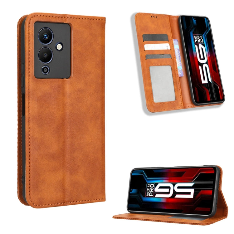Magnetic Buckle Retro Texture Leather Phone Case, For Realme C33 4G, For T-Mobile Revvl 6 5G, For T-Mobile REVVL 6 Pro 5G, For vivo V25 5G /  X80 Lite, For vivo V25 Pro / S15 Pro, For vivo Y35 4G / Y22s 4G / Y22 4G 2022, For Wiko Power U20 / U10       ...
