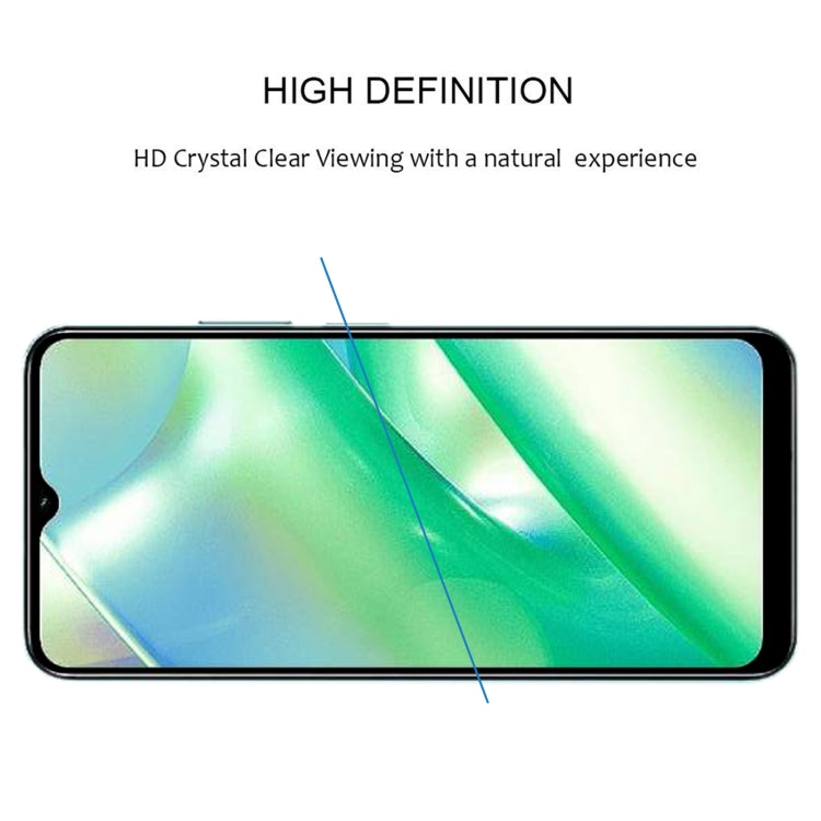 Full cover tempered glass screen protector with 2.5D curved edges for phone display