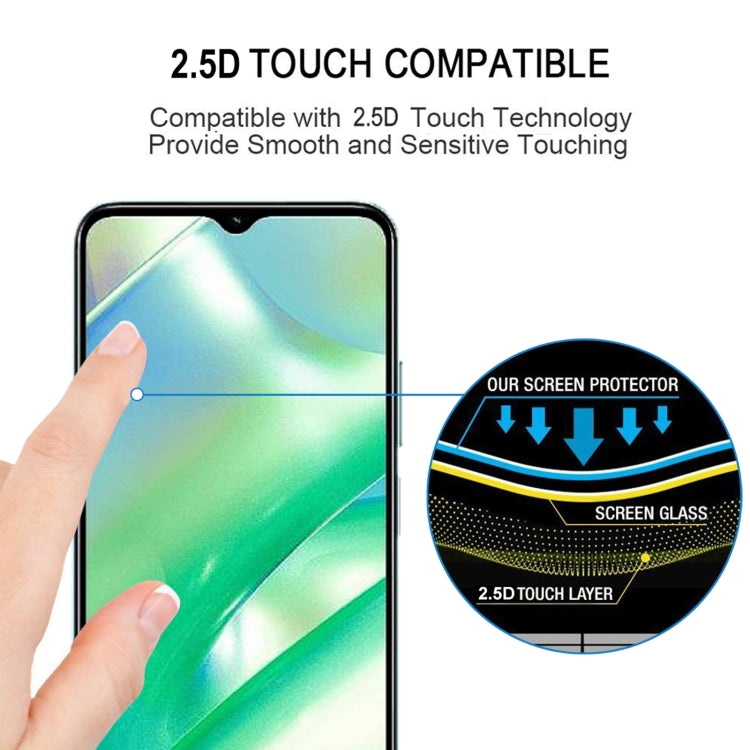 Full cover tempered glass screen protector with smooth-touch surface, clear phone-fit